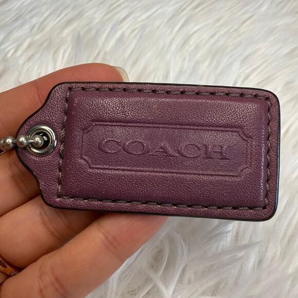 2" COACH Purple Fob Bag Charm Hang tag Hangtag - Picture 1 of 2